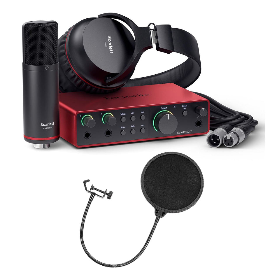 Focusrite Scarlett 2i2 Studio (4th Gen) Bundle with Pop Filter