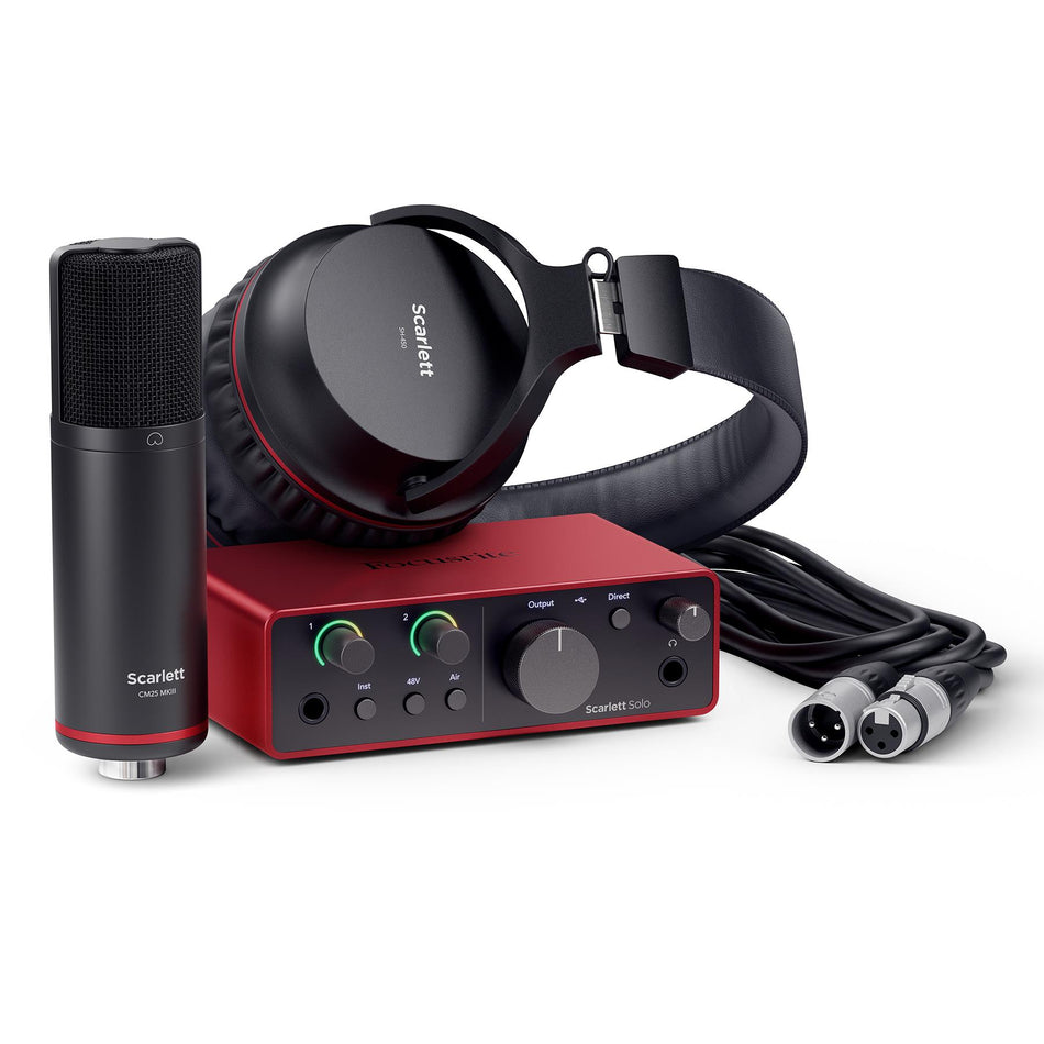 Focusrite Scarlett Solo Studio (4th Gen) USB-C Audio Recording Package
