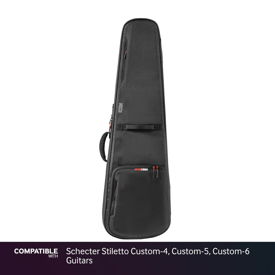 Gator Black ICON Case for Schecter Stiletto Custom-4, Custom-5, Custom-6 Guitars
