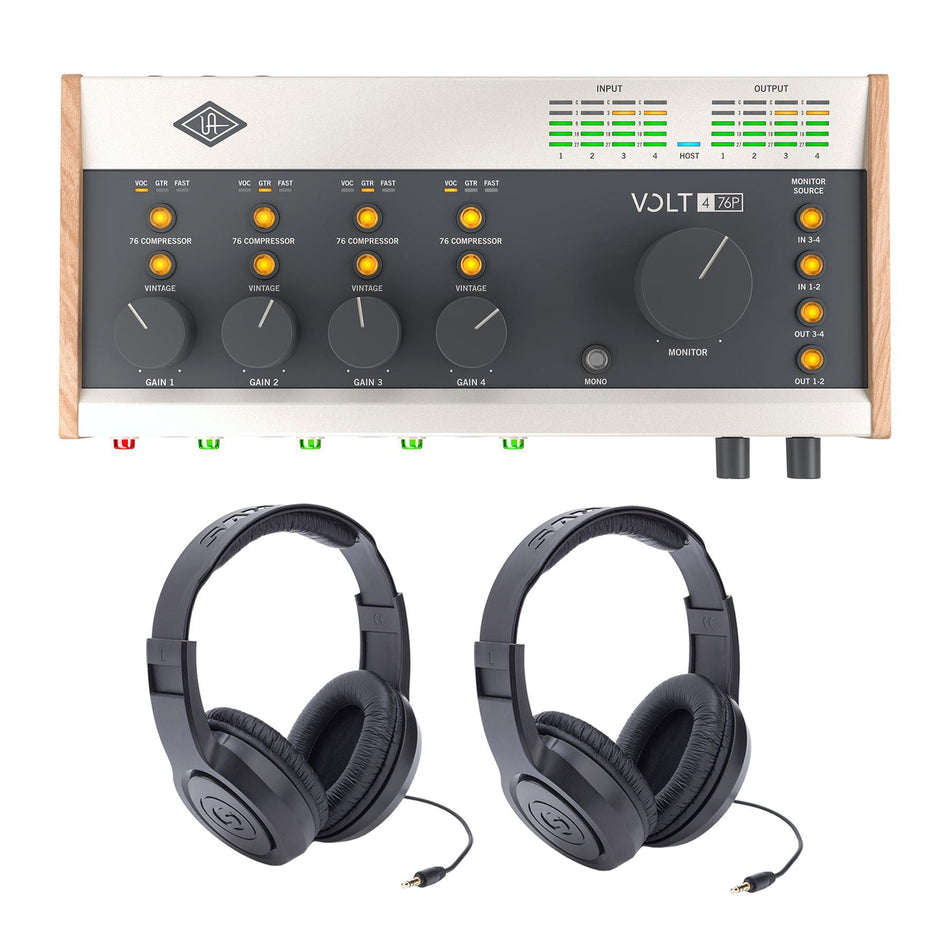 Universal Audio Volt 476P Interface Bundle with Samson SR350 Headphoness