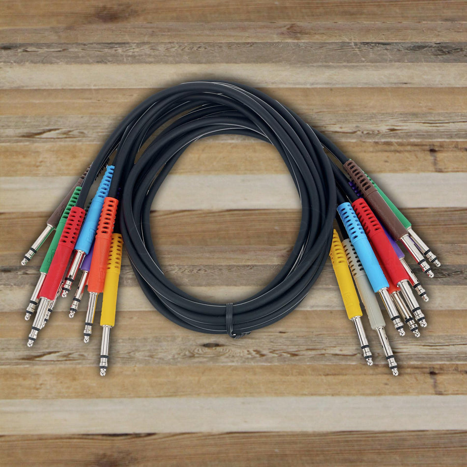 Open Box Hosa TTS-845 8-Pack of 1.5-Foot TT TRS Balanced Patch Cables