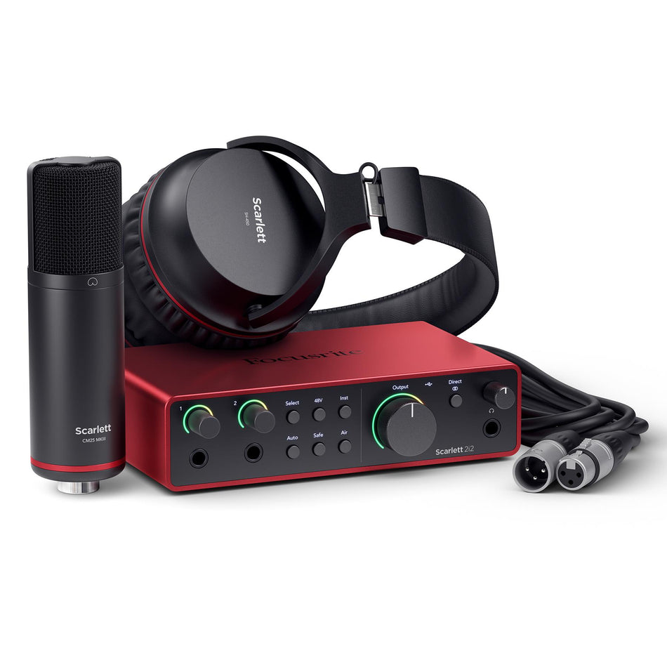 Focusrite Scarlett 2i2 Studio (4th Gen) USB-C Audio Recording Package