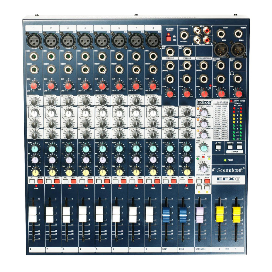 Soundcraft EFX8 Mixing Console with Lexicon Effects EFX-8 Mixer EF-X8 Eight Pres
