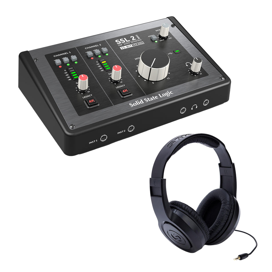 Solid State Logic SSL 2 MKII USB Interface Bundle with Samson Headphones