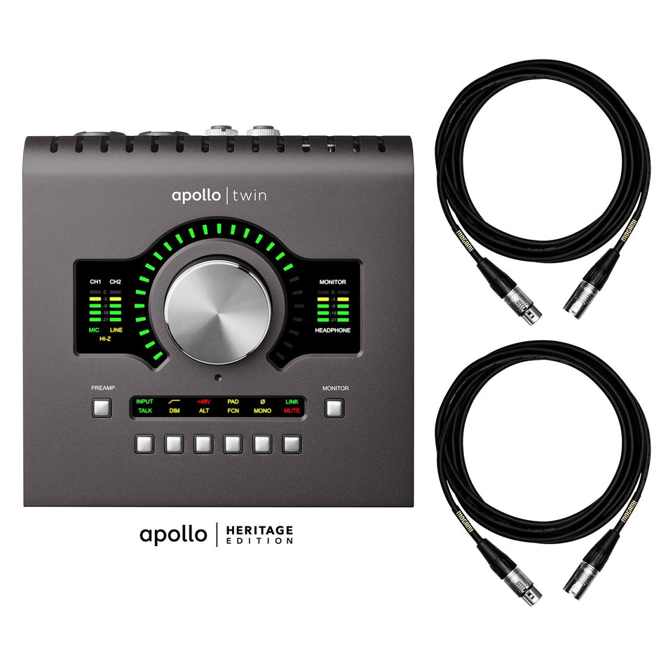 Universal Audio Apollo Twin MkII Duo Heritage Edition Bundle with Mogami XLR Cables