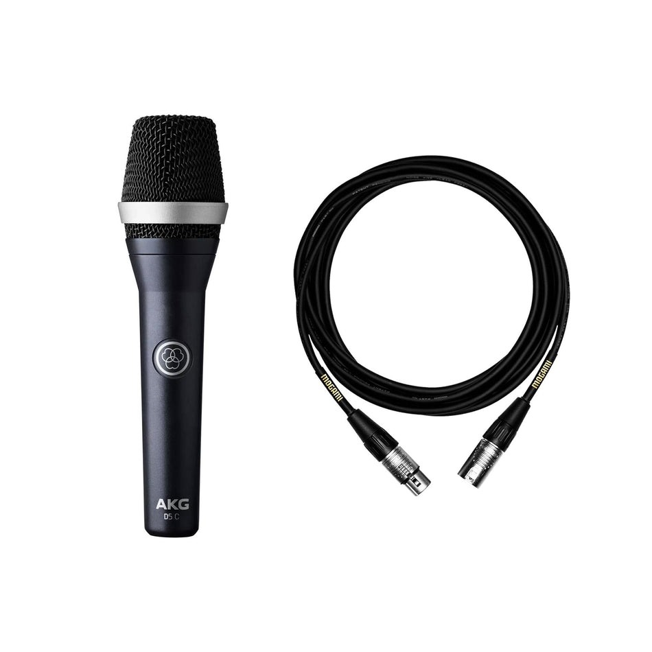 AKG D5 C Dynamic Vocal Microphone Bundle with 15-Foot Mogami XLR Cable