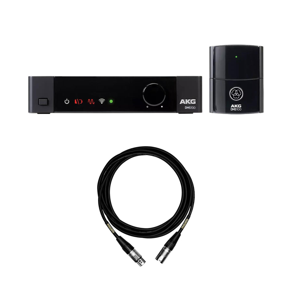 AKG DMS100 Instument Set Wireless System Bundle with Mogami XLR Cable