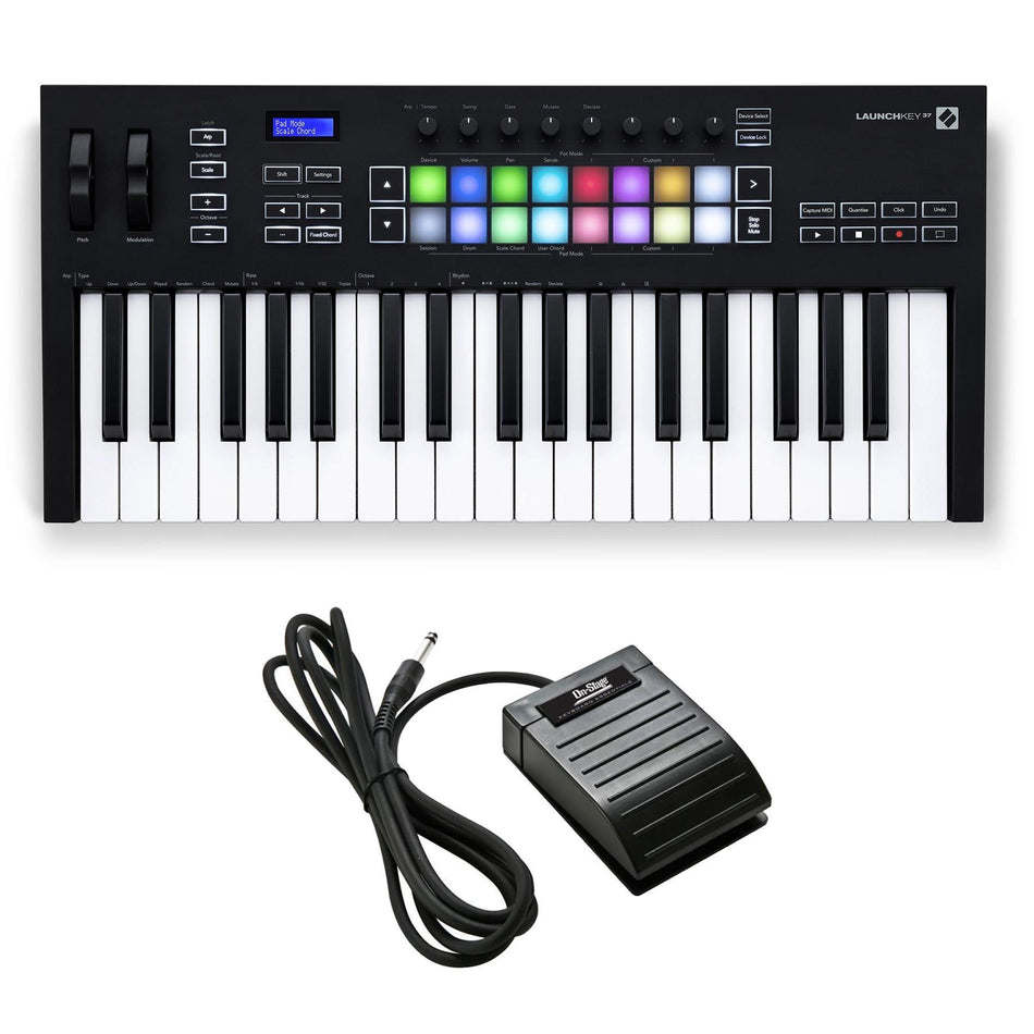 Novation Launchkey 37 MK3 Keyboard Controller Bundle with Sustain Pedal