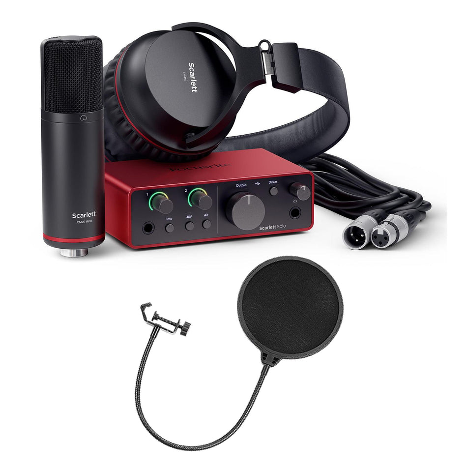Focusrite Scarlett Solo Studio (4th Gen) Bundle with Pop Filter