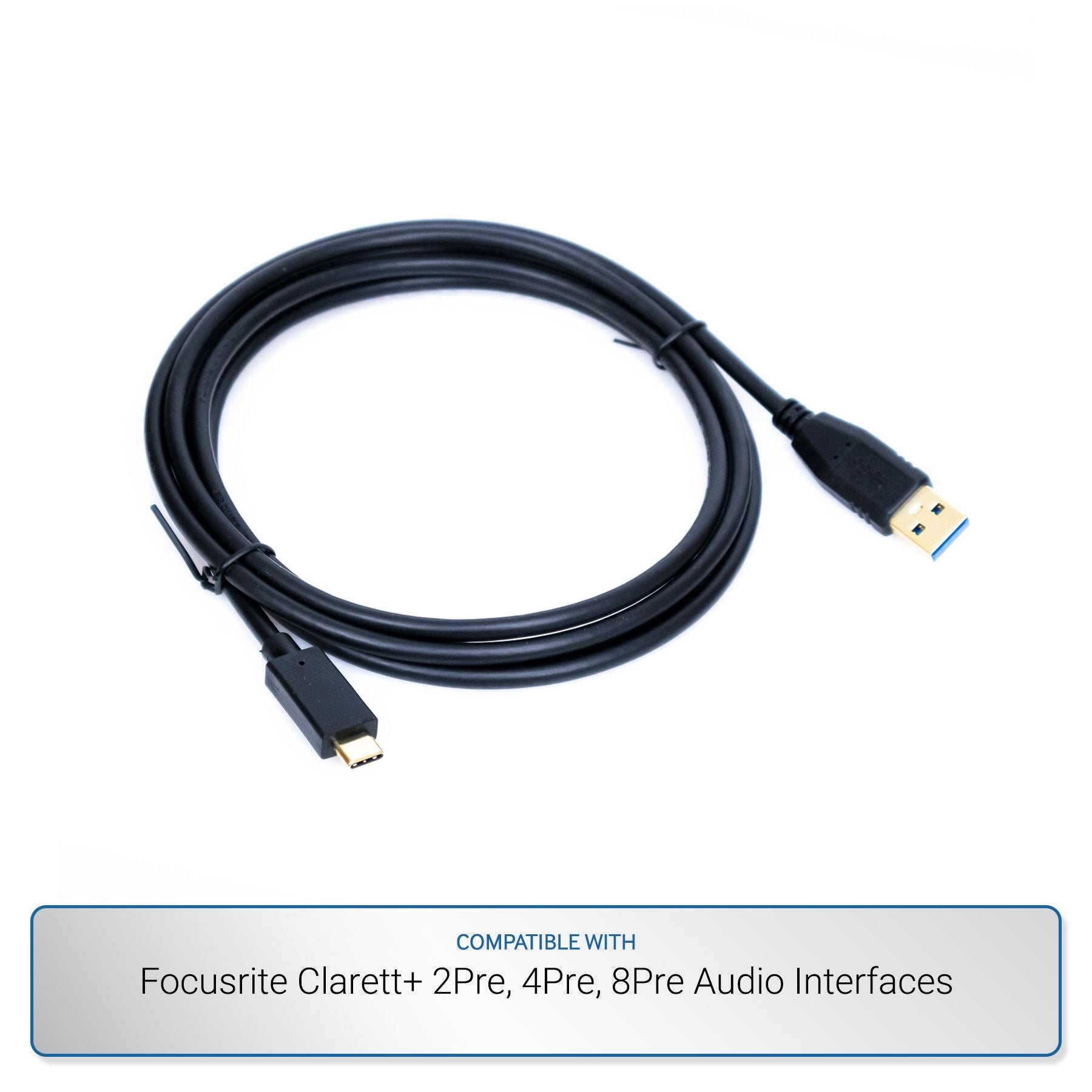 6-foot USB-C to USB-A Cable compatible with Focusrite Clarett+