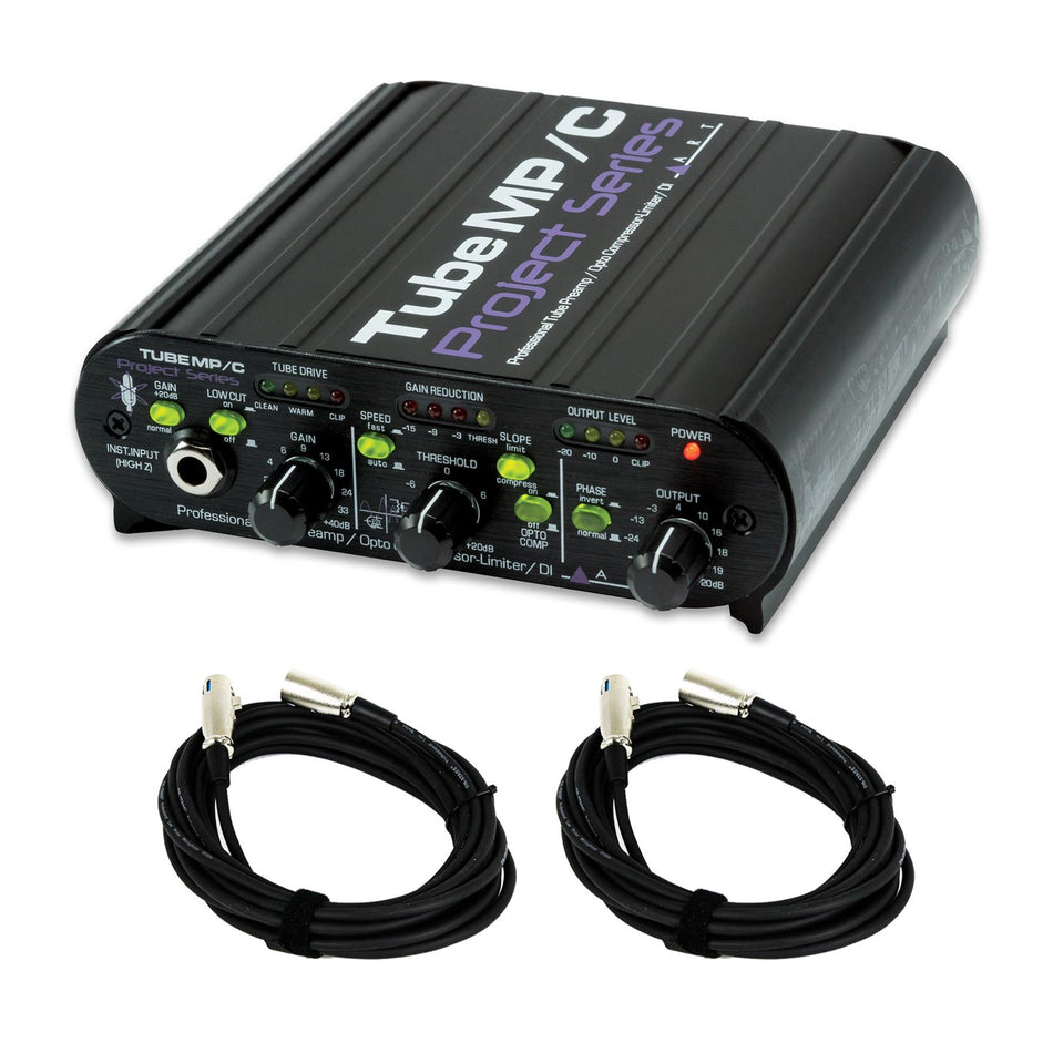 ART Tube MP/C Preamp Compressor with two 20-foot XLR Cables Bundle