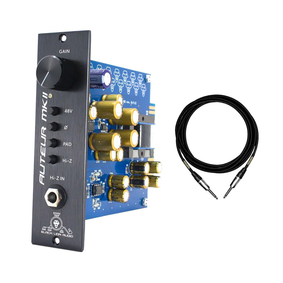 Black Lion Audio Auteur MKII 500-Series Mic Pre w/ 10ft Mogami 1/4" Cable Bundle