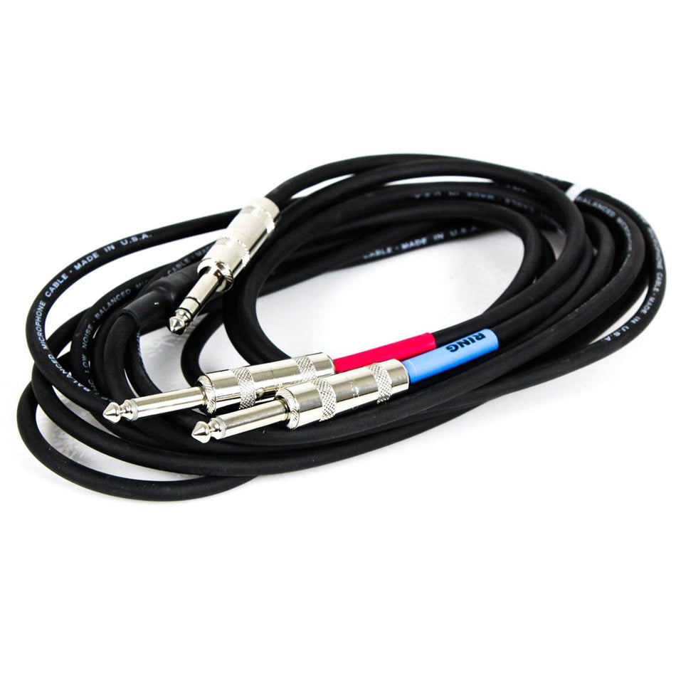 RapcoHorizon YS-P-15 15-foot Insert Cable 1/4" TRS to TS - 15ft 15' Y-Cable