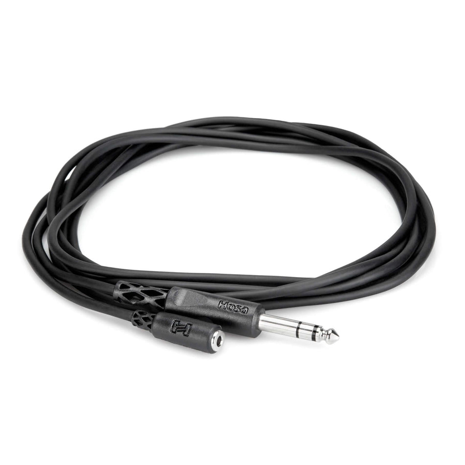 Hosa 10-foot 1/8" TRS Female to 1/4" Male Adapter Cable - MHE-310 10ft 10'