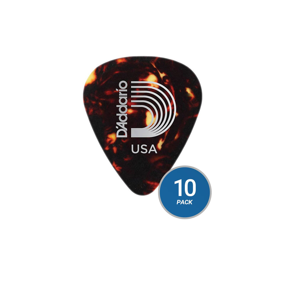 D'Addario Planet Waves 1CSH2 Shell Celluloid Light Guitar Picks - 10-Pack