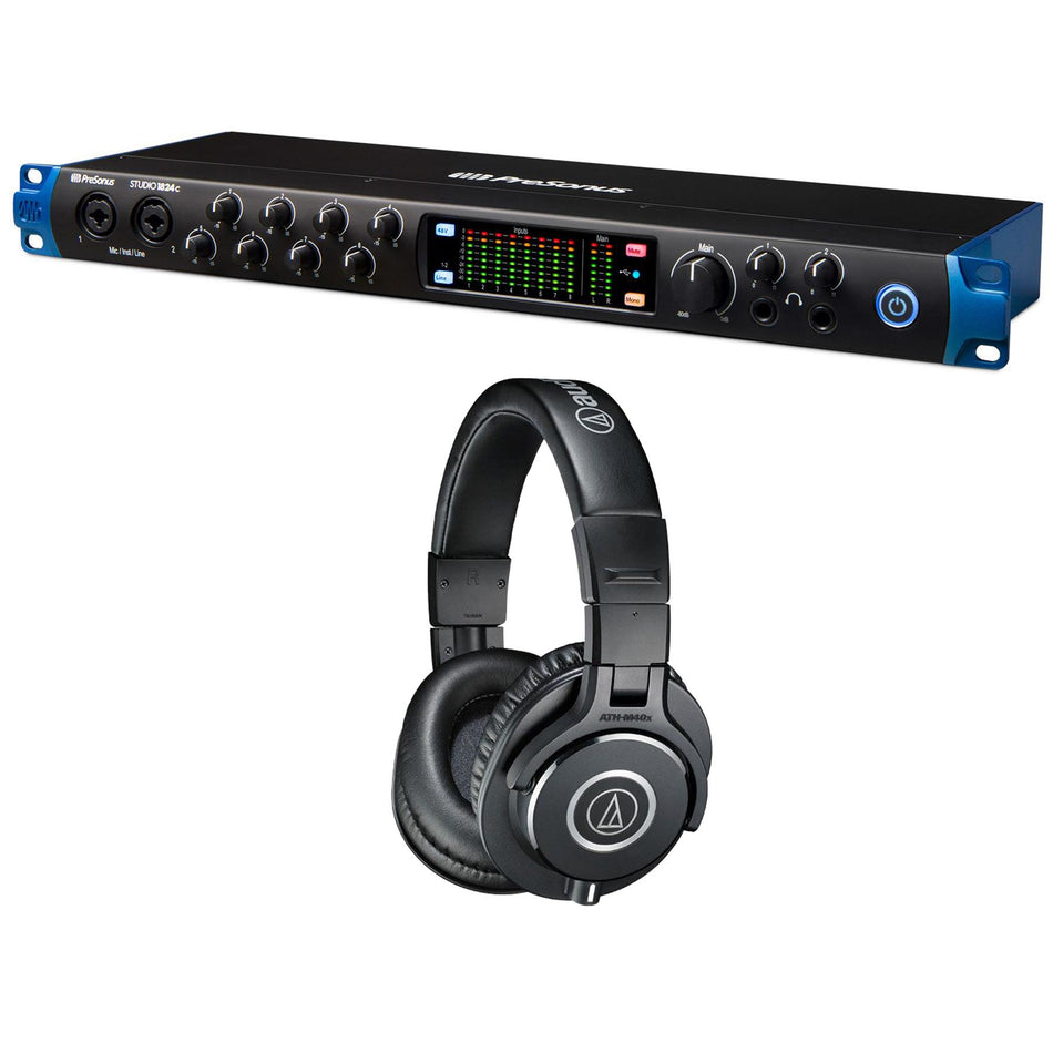 PreSonus Studio 1824C Interface Bundle with Audio-Technica ATH-M40x Headphones