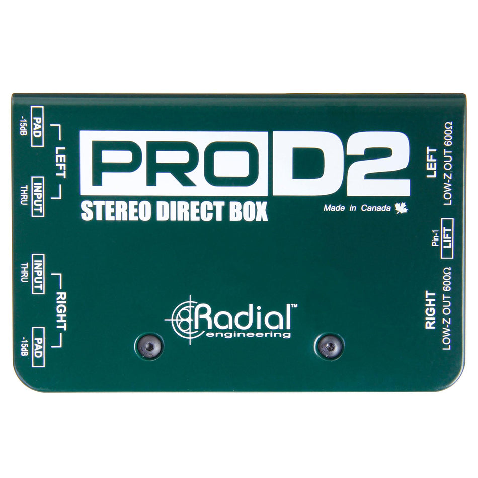 Radial Engineering ProD2 Stereo Passive Direct Box - 2-Channel Pro D2 DI