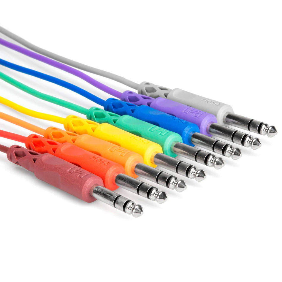 Hosa 8-Pack of 1-foot 1/4" TRS Balanced Patch Cables CSS-830