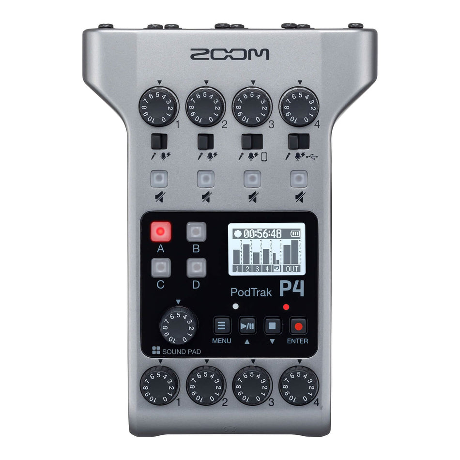 Zoom Podtrak P4 Podcast Studio Mixer/Recorder/USB Interface P-4 Pod-Track