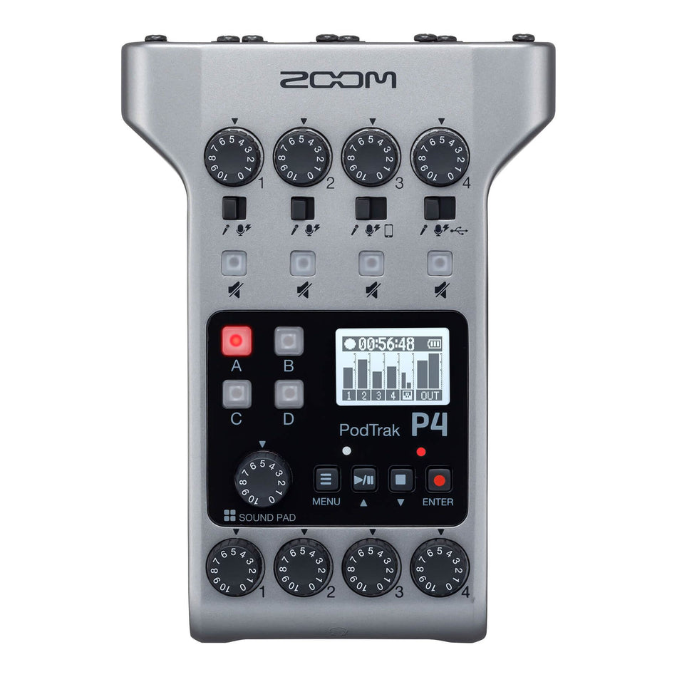 Zoom PodTrak P4 Podcast Studio Mixer/Recorder/USB Interface