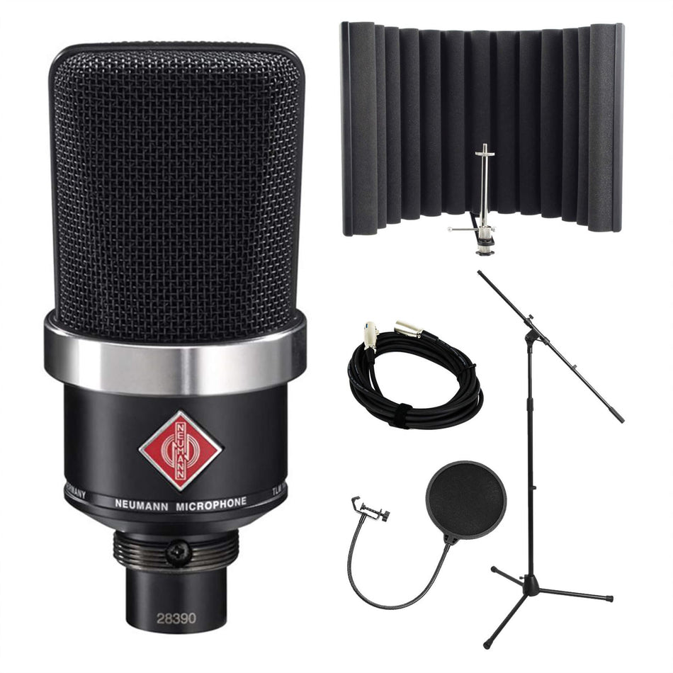 Neumann TLM 102 Black Bundle with sE Electronics RF-X, Pop Filter, Stand & Cable