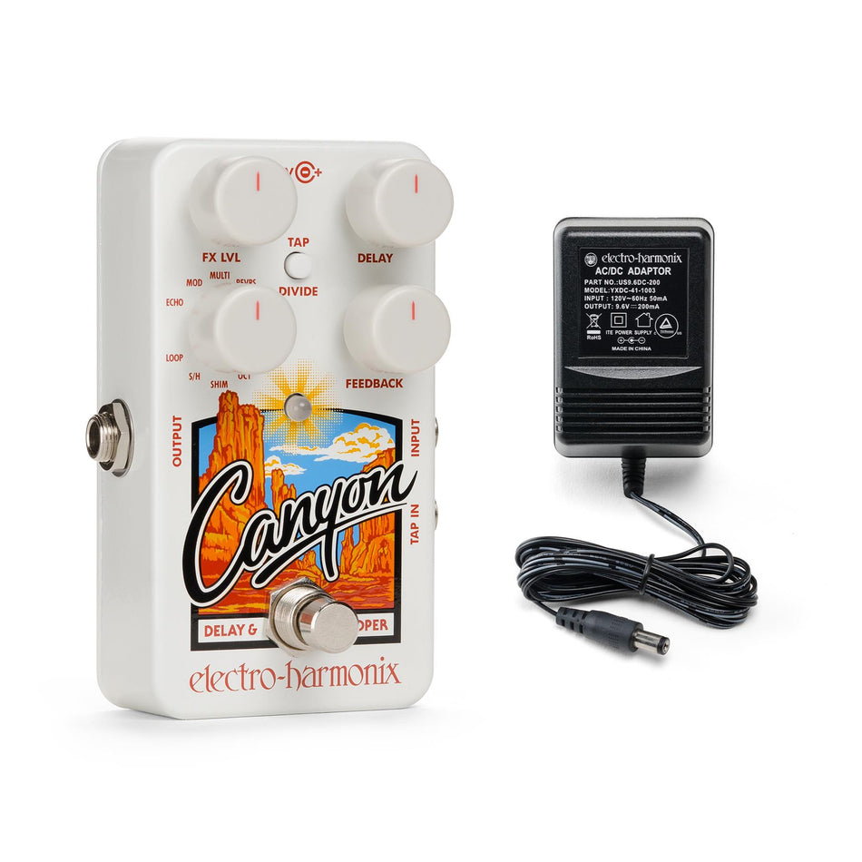 Electro-Harmonix Canyon Delay and Looper Pedal with Power Supply EHX Effects FX