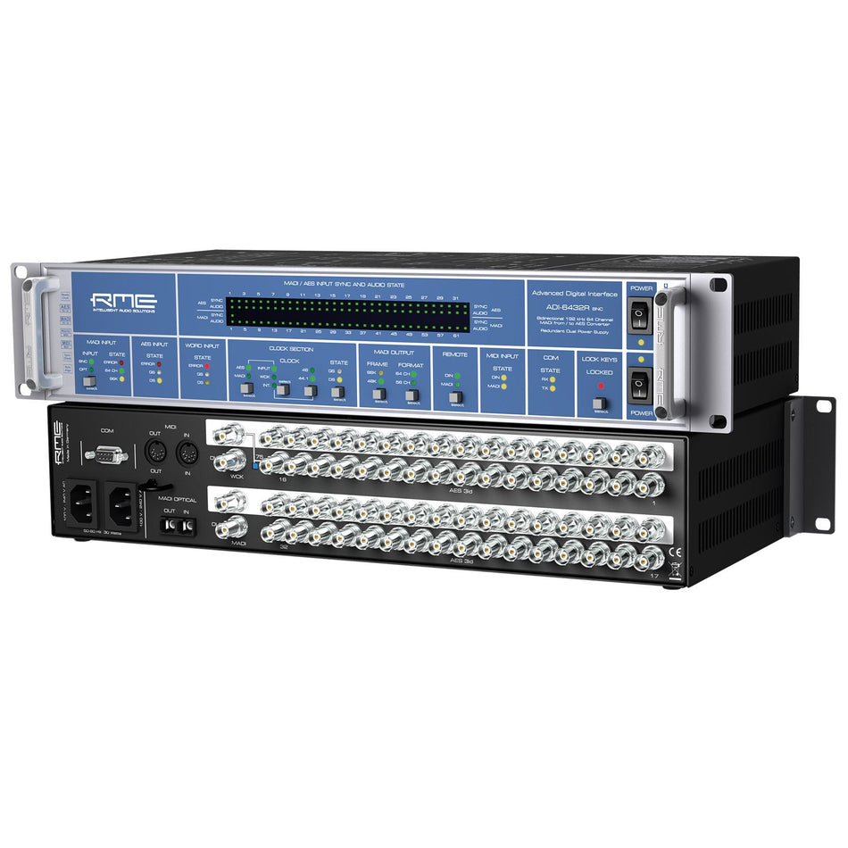 RME ADI-6432 R BNC (Multi Mode) Bidirectional 64-Channel MADI/AES-3id Format Converter