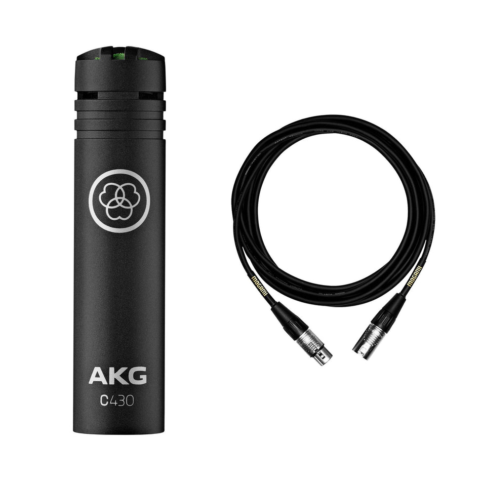 AKG C430 Overhead Miniature Condenser Microphone w/ Mogami XLR Cable Bundle