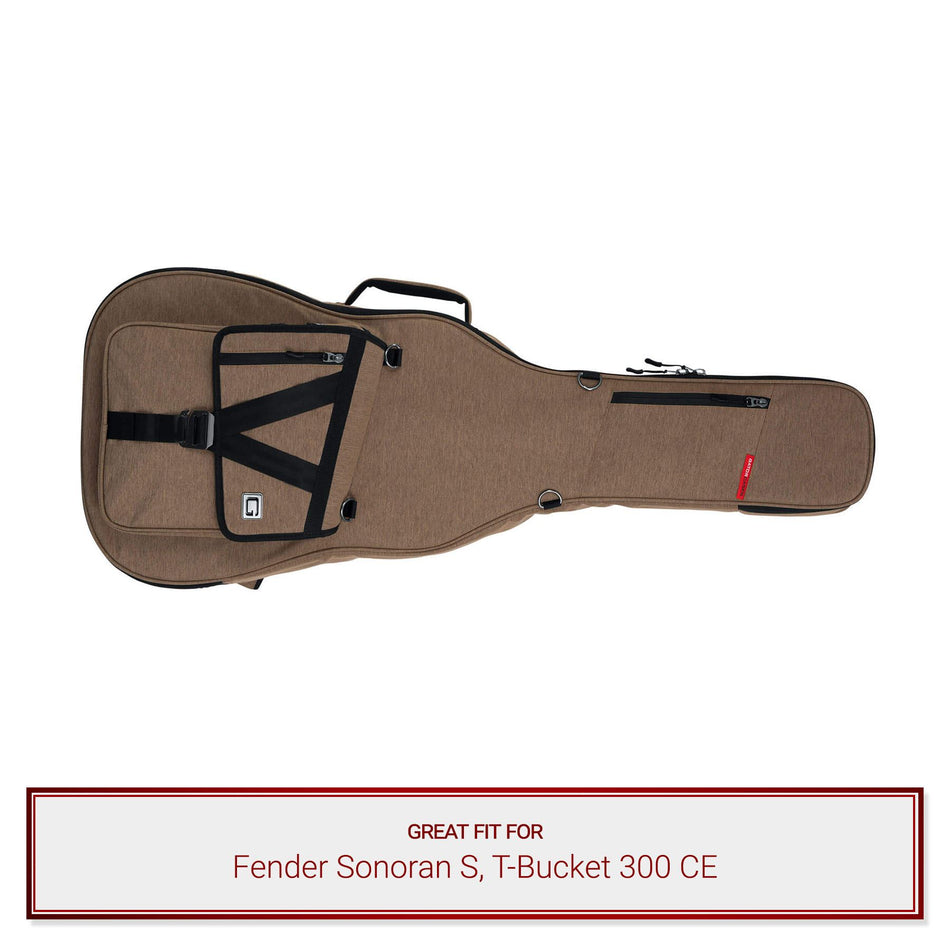 Tan Gator Guitar Case fits Fender Sonoran S or T-Bucket 300 CE