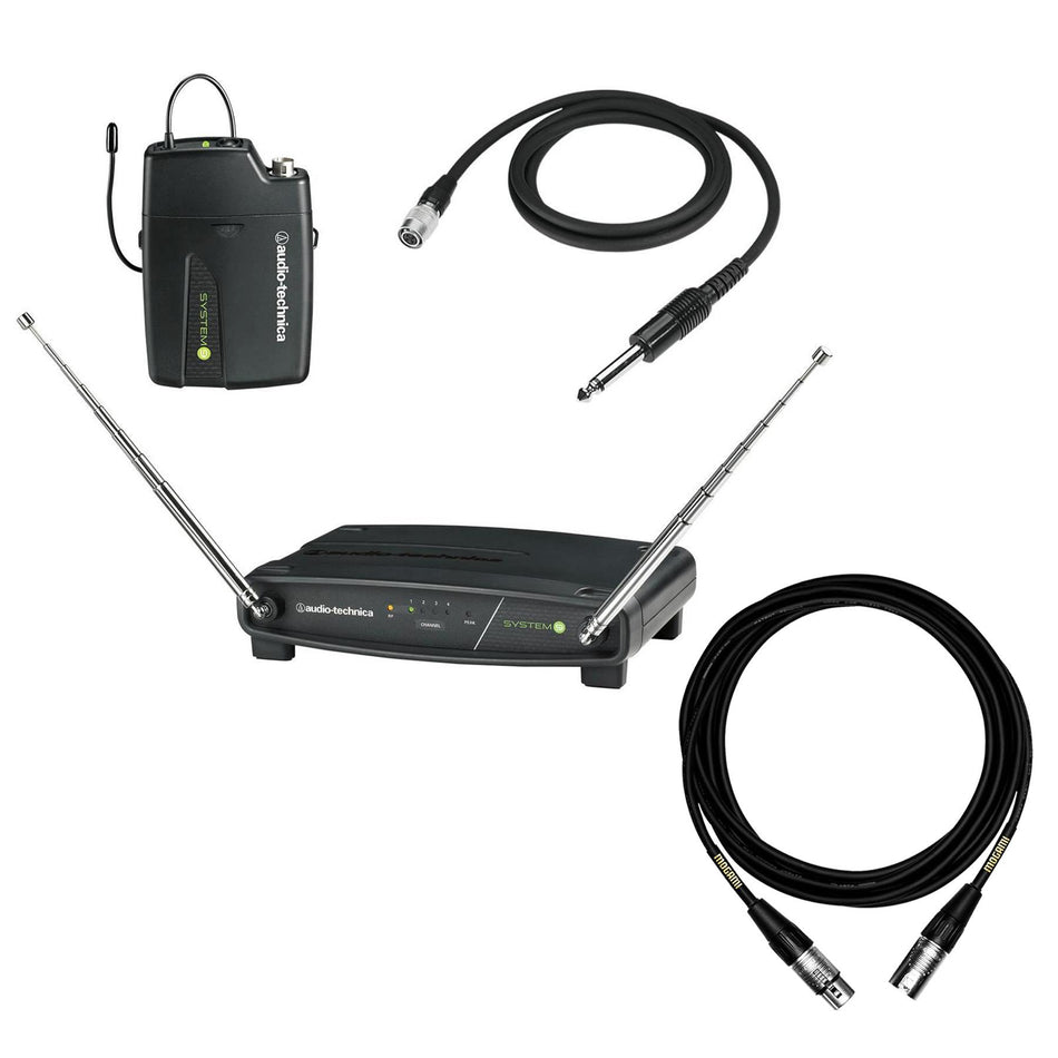 Audio-Technica ATW-901a/G Guitar Wireless System w/ Mogami XLR Cable Bundle