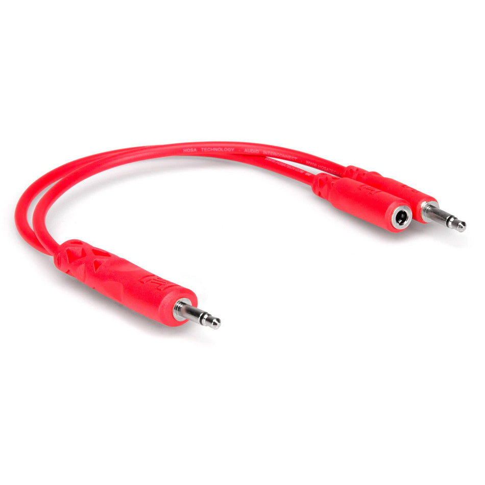 Hosa CMM-515Y 5-Pack 6" Hopscotch 1/8" TS & TSF Pigtail to 1/8" TS Patch Cables