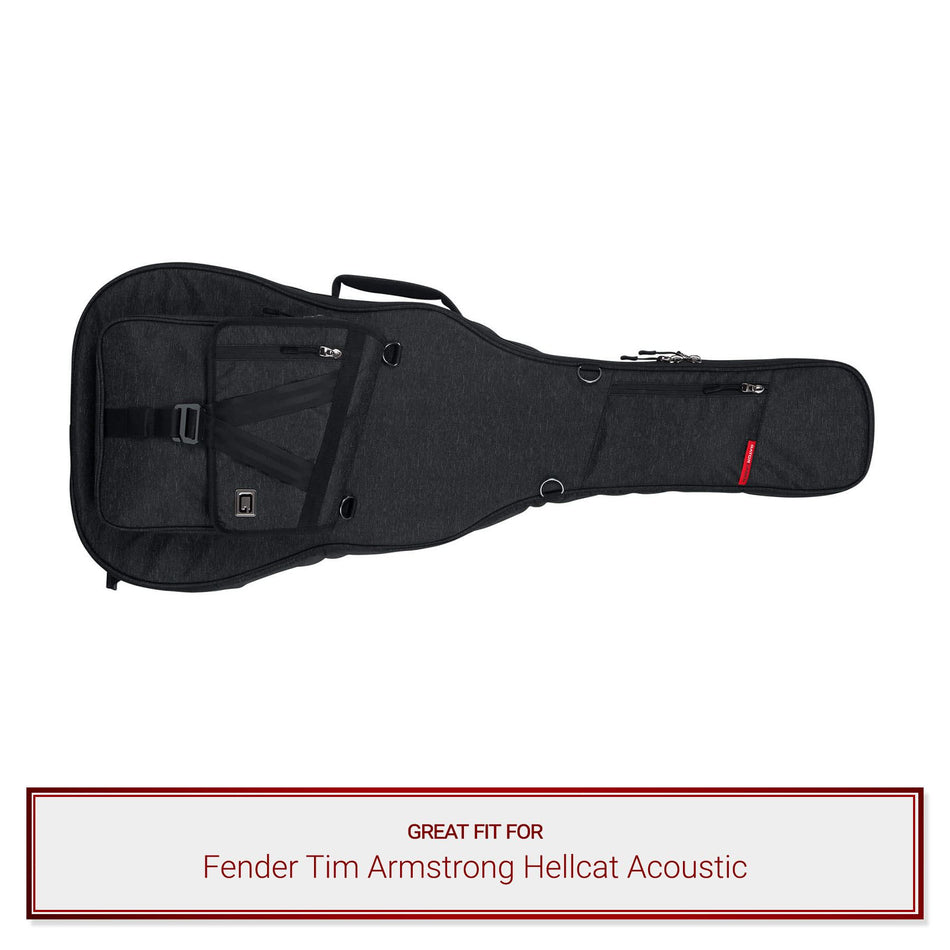 Gator Charcoal Transit Case fits Fender Tim Armstrong Hellcat Acoustic