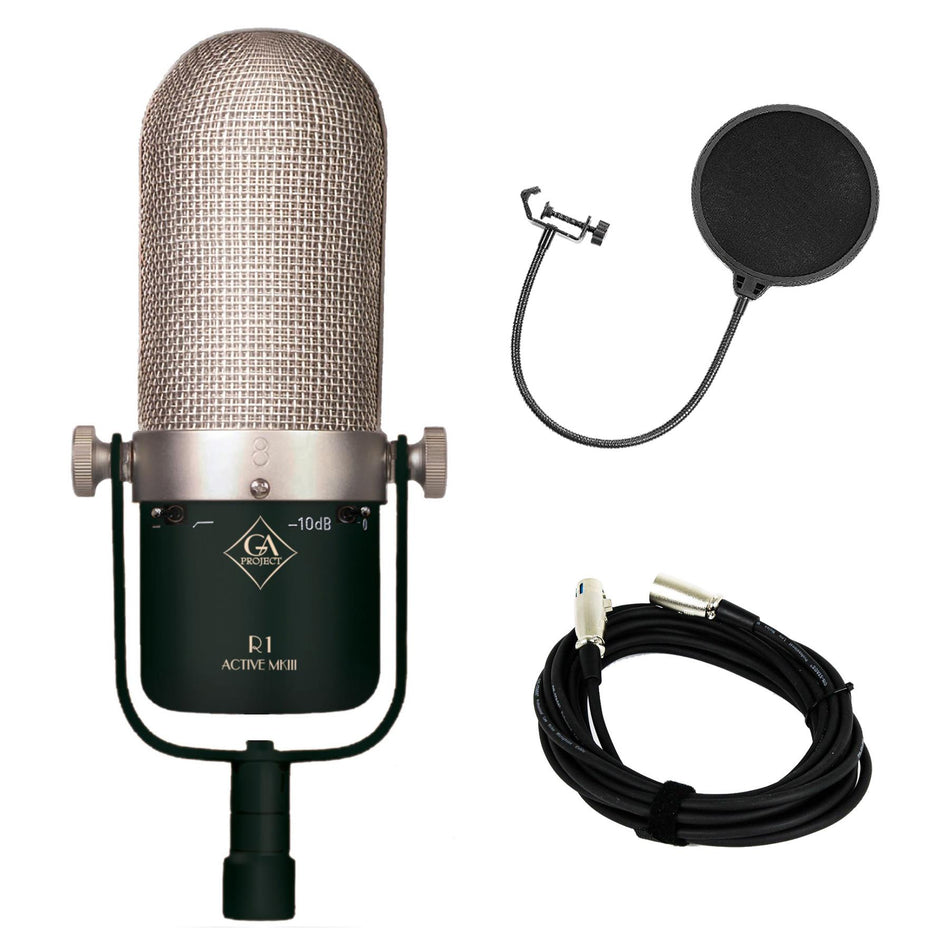 Golden Age Project R1 Active MK3 Ribbon Microphone w/ XLR Cable and Pop Filter