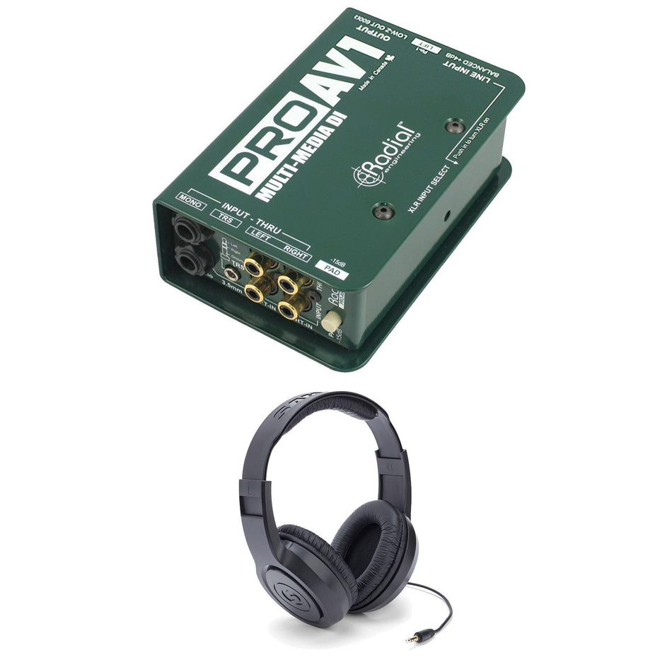 Radial Engineering ProAV1 Bundle with Samson SR350 Headphones