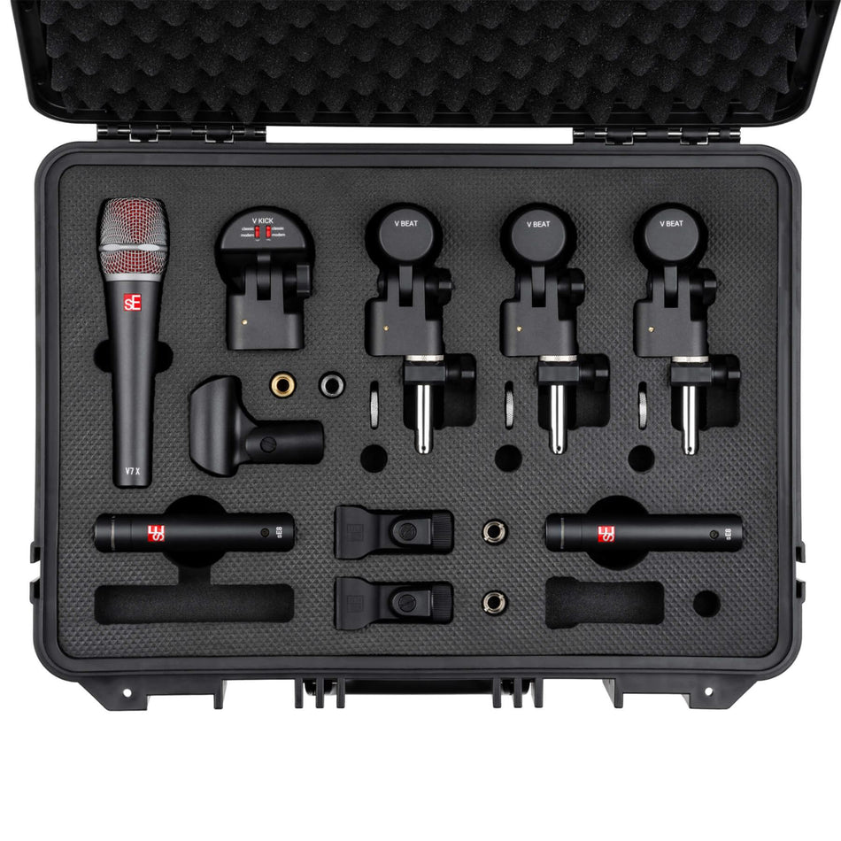 sE Electronics V-PACK-ARENA V Pack Drum Mic Kit with Case V Kick V Beat V7 X SE8