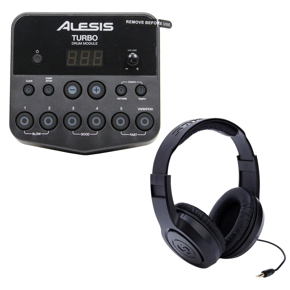 Alesis Turbo Drum Module w/ Samson SR350 Headphone Bundle