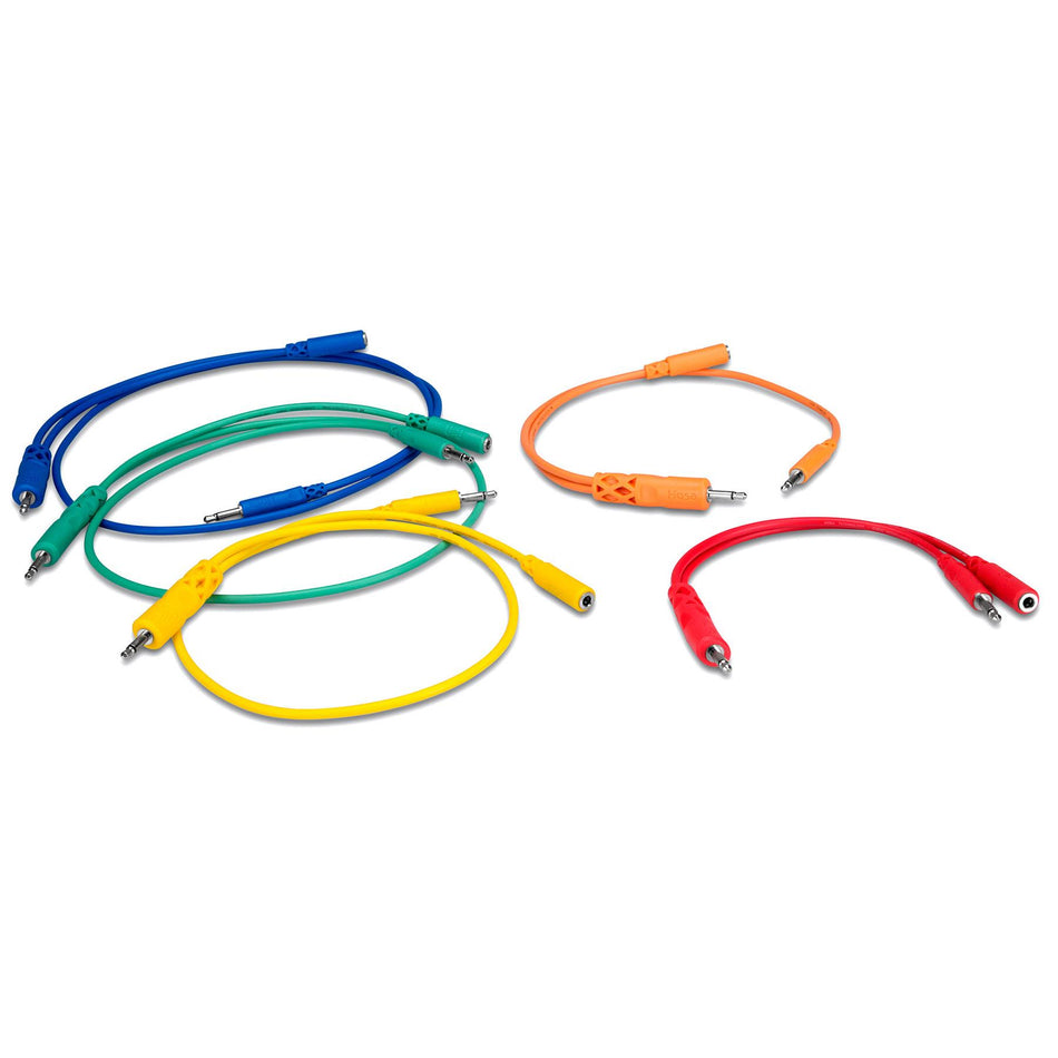 Hosa CMM-500Y-Mix 5-Pack Various Length Hopscotch Patch Cables 1/8" TS & TSF
