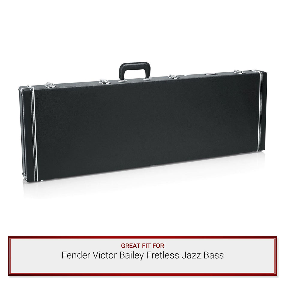 Gator Cases Deluxe Wood Case fits Fender Victor Bailey Fretless Jazz Bass Guitars