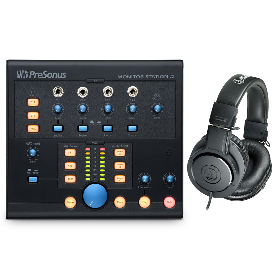 PreSonus Monitor Station V2 Bundle with Audio-Technica ATH-M20x Headphones