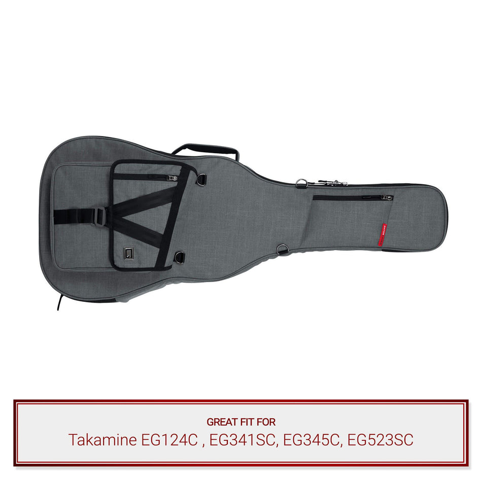Grey Gator Guitar Case fits Takamine EG124C , EG341SC, EG345C, or EG523SC