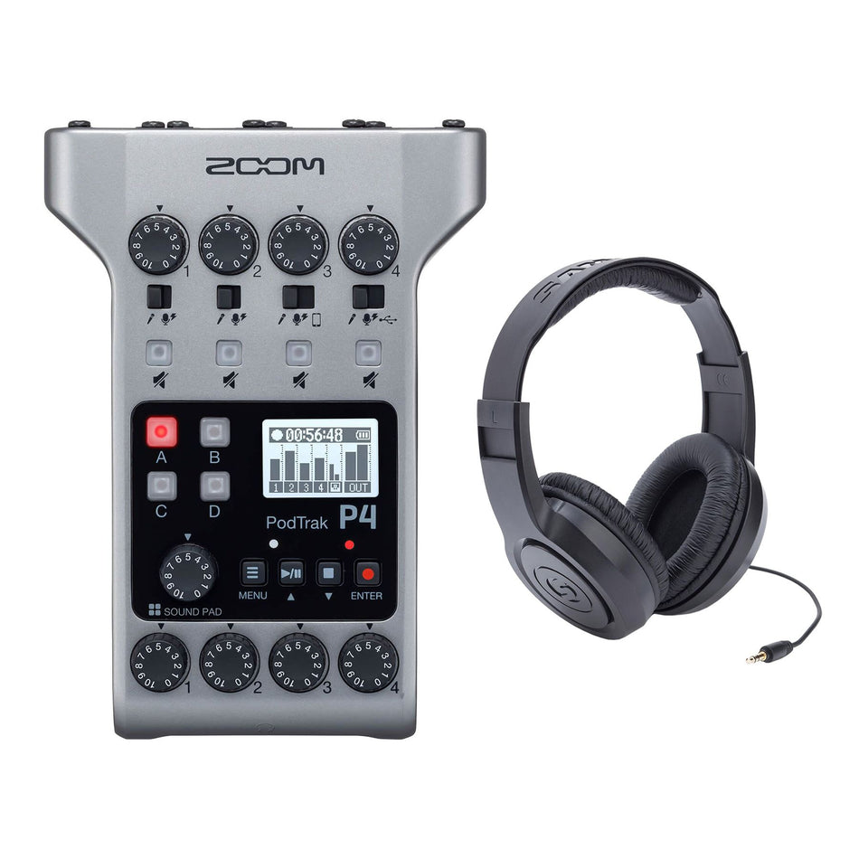 Zoom Podtrak P4 bundle with Samson SR350 Headphones