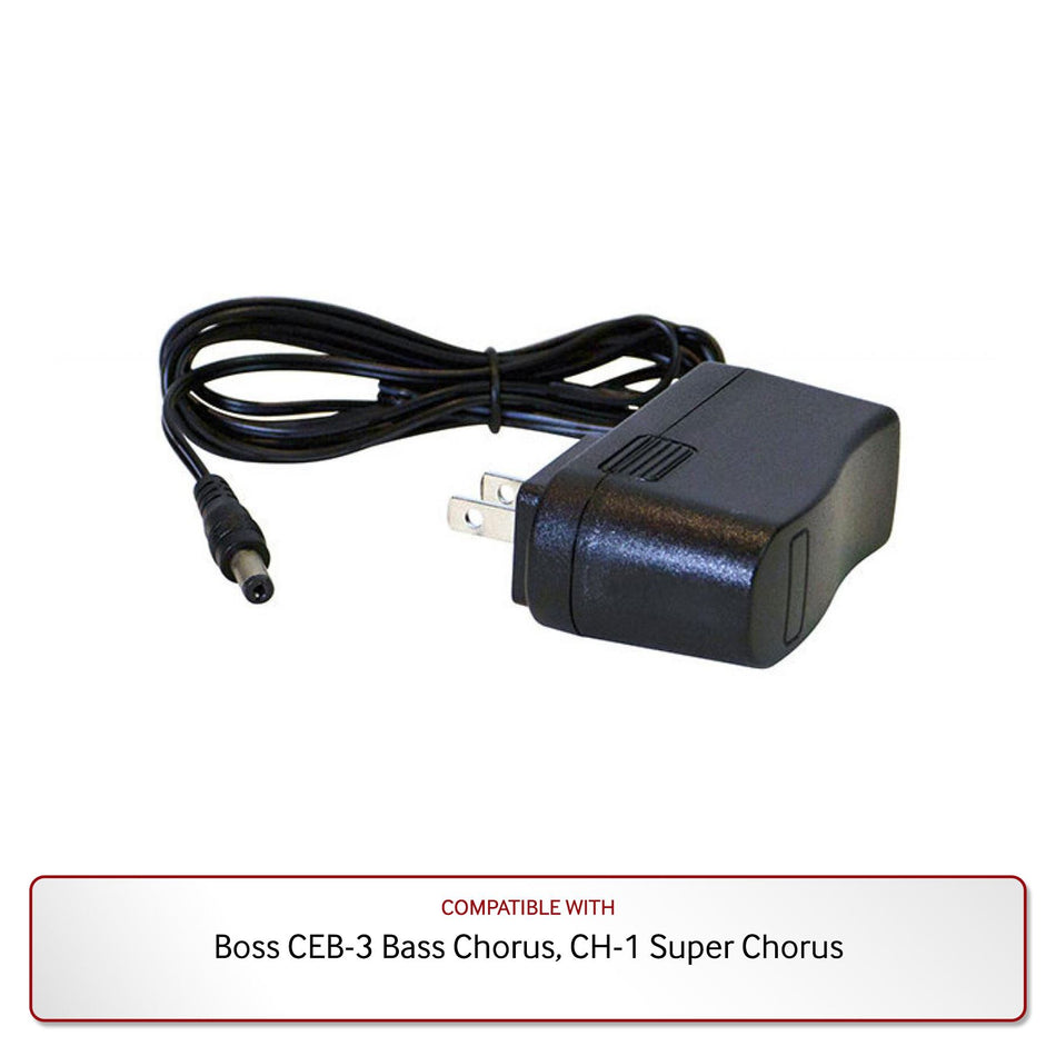 9V Power Supply for Boss CEB-3 Bass Chorus, CH-1 Super Chorus