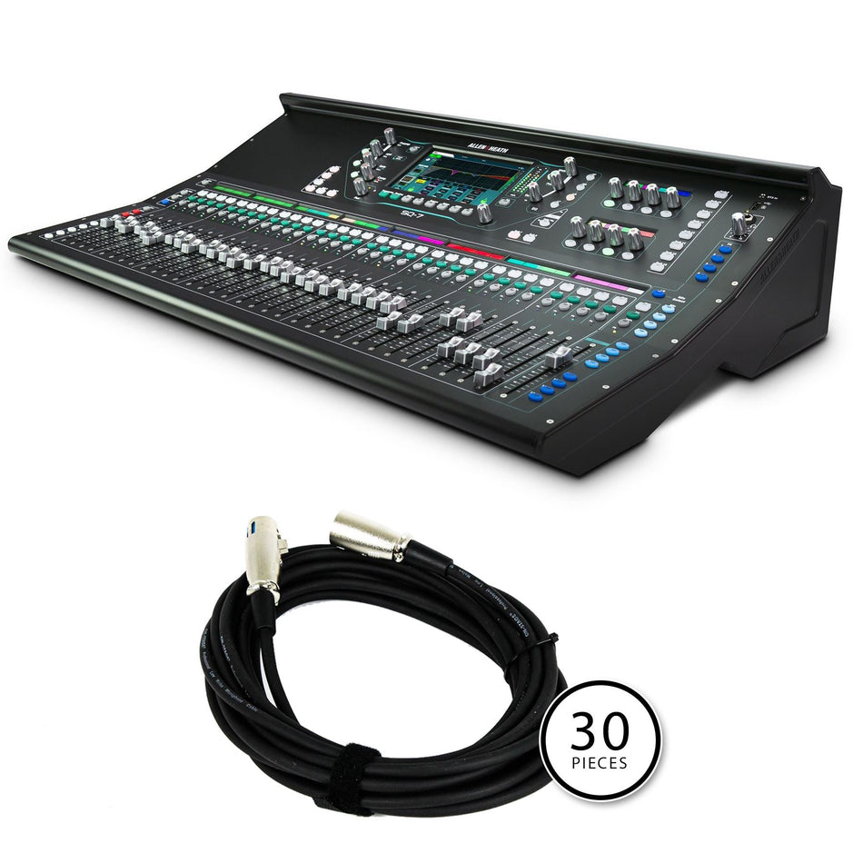 Allen & Heath SQ7 Mixing Console Bundle with 30 20-foot XLR Cables
