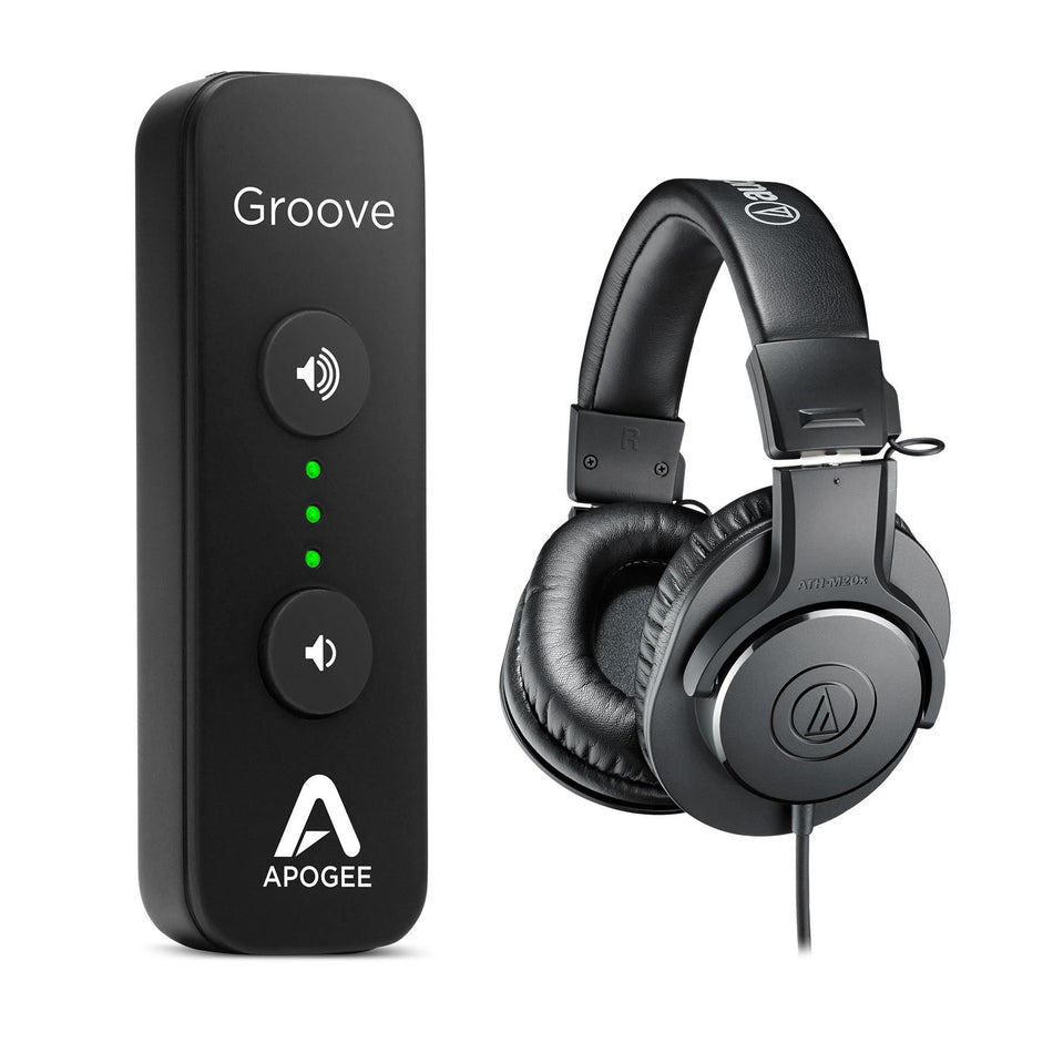 Apogee Groove w/ Audio-Technica ATH-M20x Headphones Bundle