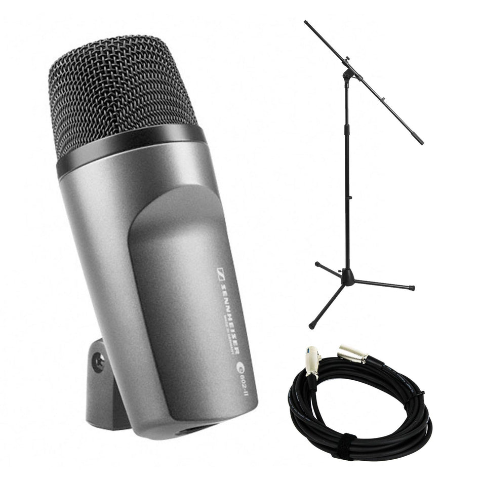 Sennheiser E602 II Microphone w/ 20-foot XLR Cable & Stand Bundle