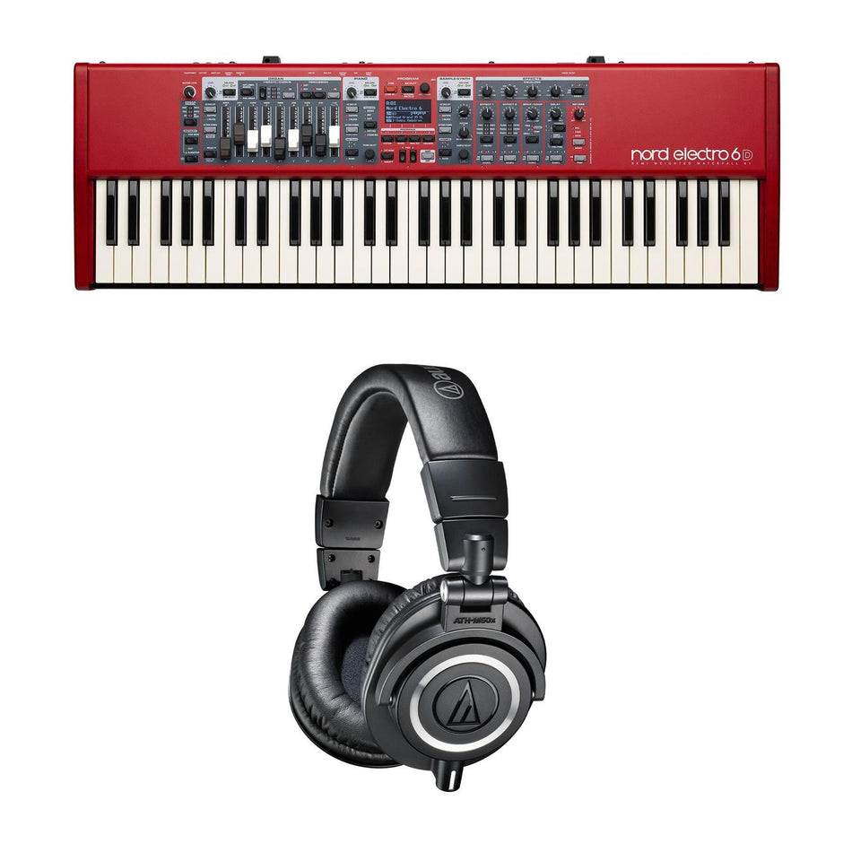 Nord Electro 6D 61 Keyboard w/ Audio-Technica ATH-M50x Headphones Bundle