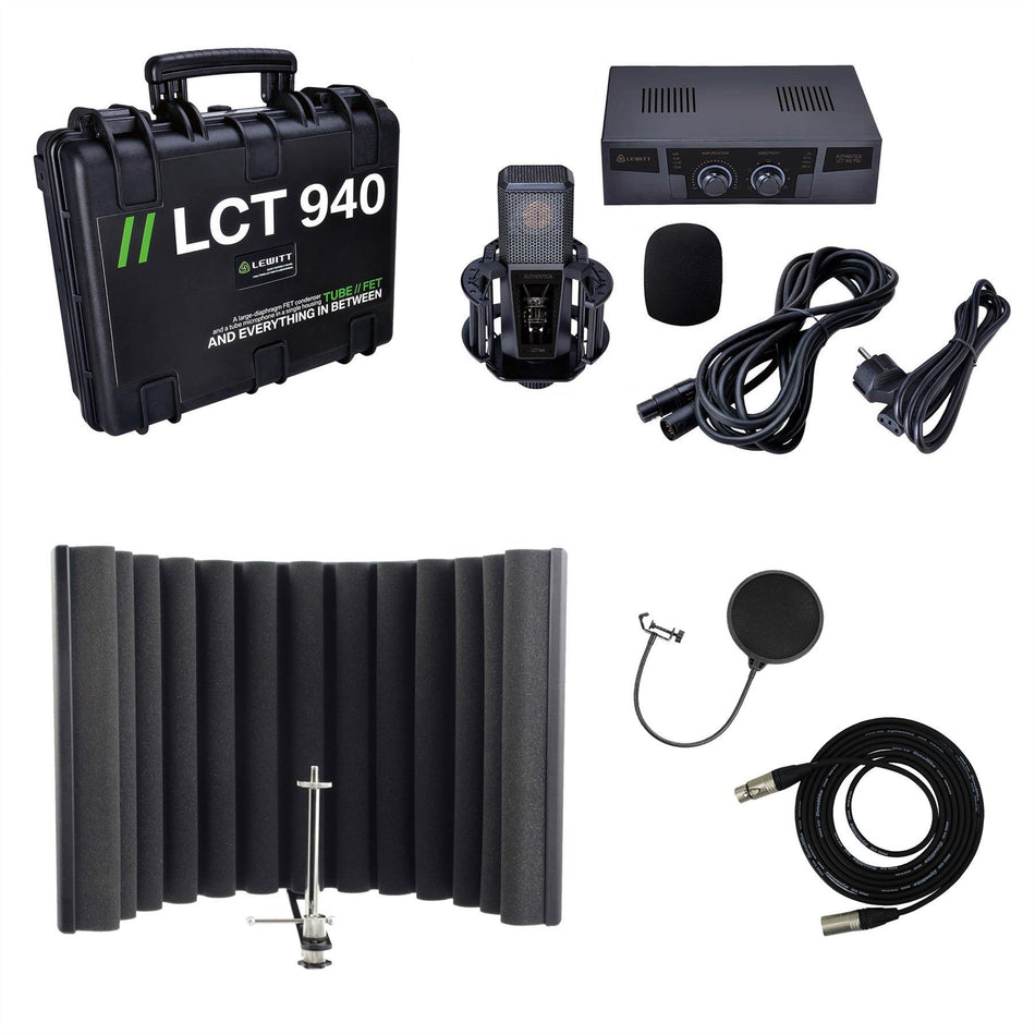 Lewitt LCT 940 Microphone Bundle with sE Electronics RF-X, Pop Filter, XLR Cable