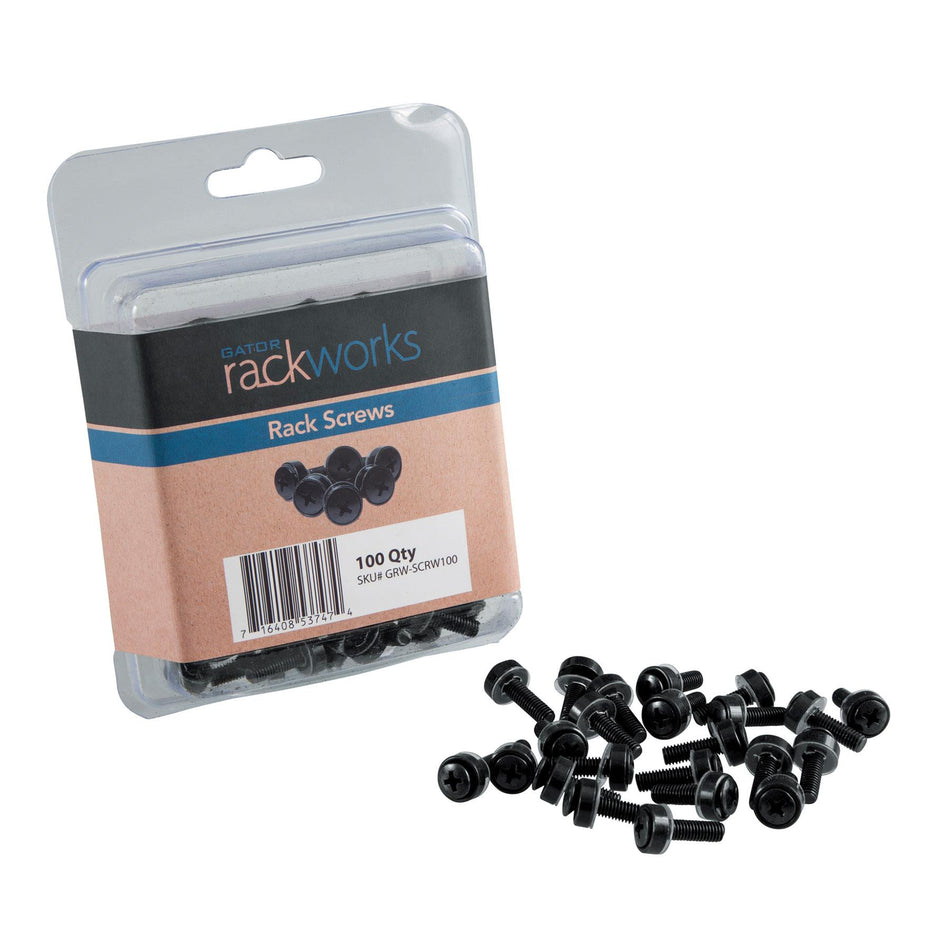 Gator GRW-SCRW100 100-Pack of 3/4" Phillips Head Rack Screws with Washers