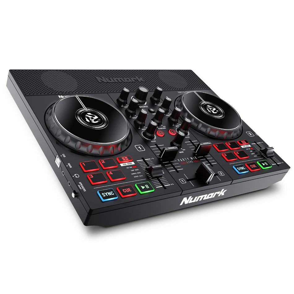 Numark Party Mix Live DJ Controller with Light Show and Speakers PartyMix