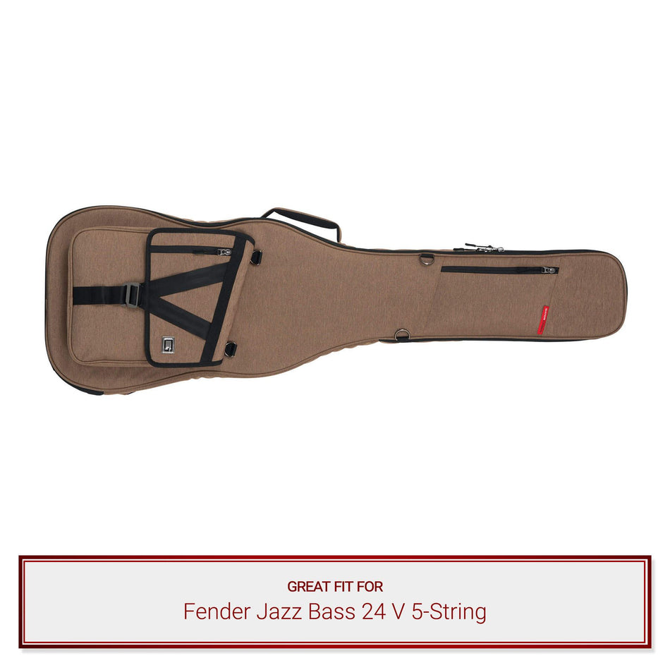 Tan Gator Bass Guitar Case fits Fender Jazz Bass 24 V 5-String